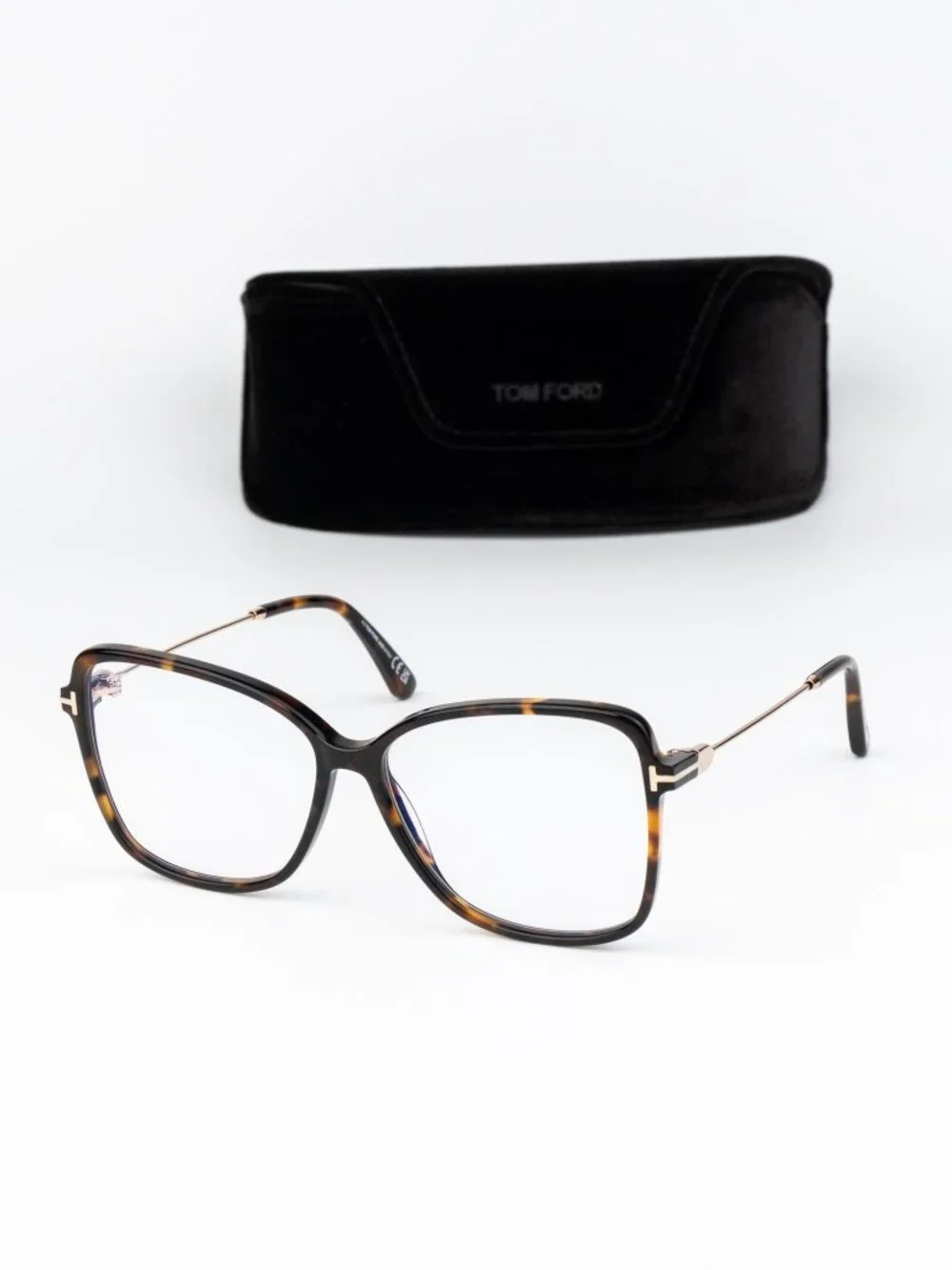 Tom Ford Women Eyeglasses Havana Butterfly FT5953-B 052 NEW AUTHENTIC